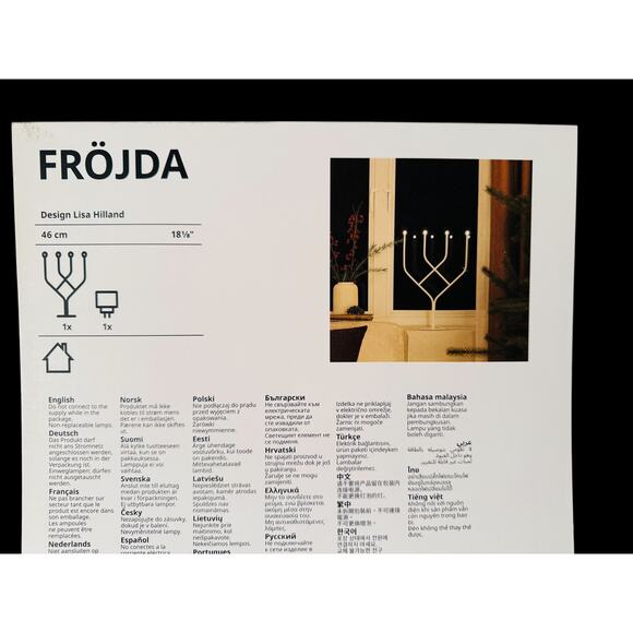 IKEA FROJDA LED 4 Arm Candelabra Metal White Lamp Light 18 1/8 " - Picture 1 of 3